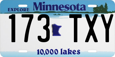 MN license plate 173TXY