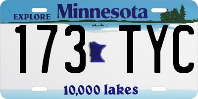 MN license plate 173TYC