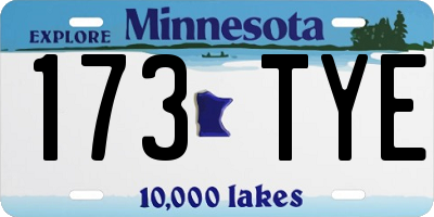 MN license plate 173TYE