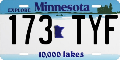 MN license plate 173TYF