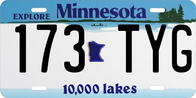 MN license plate 173TYG