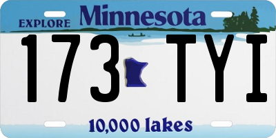 MN license plate 173TYI