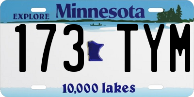 MN license plate 173TYM