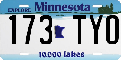 MN license plate 173TYO