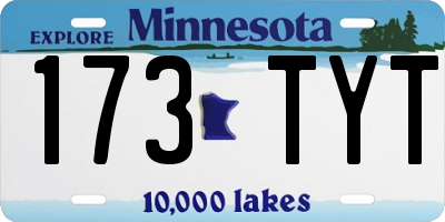 MN license plate 173TYT