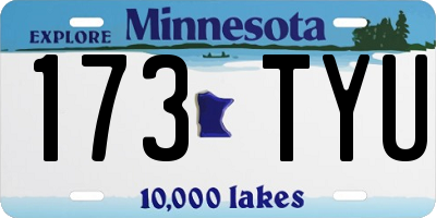 MN license plate 173TYU