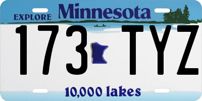 MN license plate 173TYZ