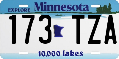 MN license plate 173TZA