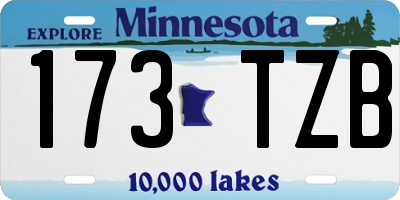 MN license plate 173TZB