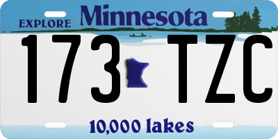 MN license plate 173TZC