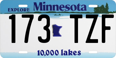 MN license plate 173TZF