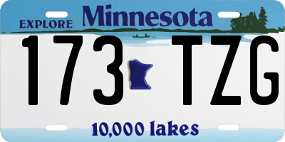 MN license plate 173TZG