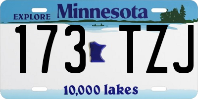 MN license plate 173TZJ