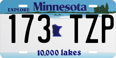 MN license plate 173TZP