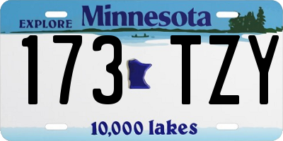 MN license plate 173TZY