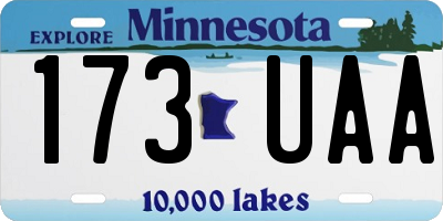 MN license plate 173UAA