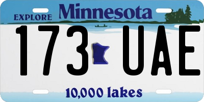 MN license plate 173UAE