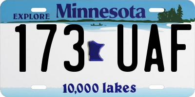 MN license plate 173UAF