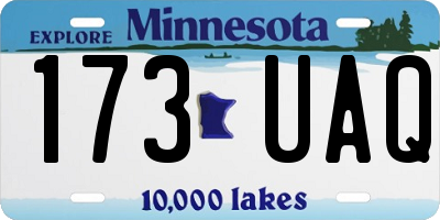 MN license plate 173UAQ