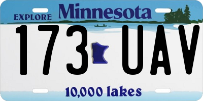 MN license plate 173UAV