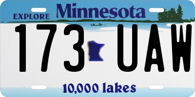 MN license plate 173UAW