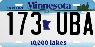 MN license plate 173UBA