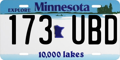 MN license plate 173UBD