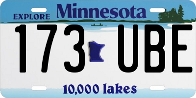 MN license plate 173UBE