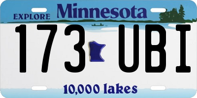 MN license plate 173UBI