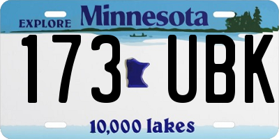 MN license plate 173UBK