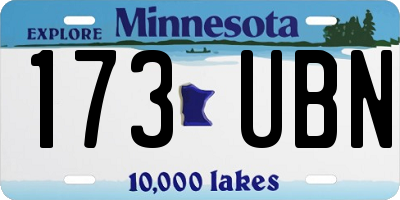 MN license plate 173UBN