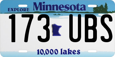 MN license plate 173UBS
