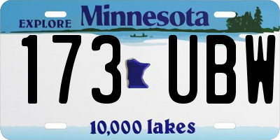 MN license plate 173UBW
