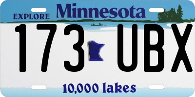 MN license plate 173UBX