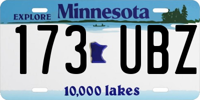 MN license plate 173UBZ