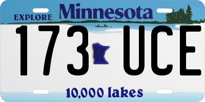 MN license plate 173UCE