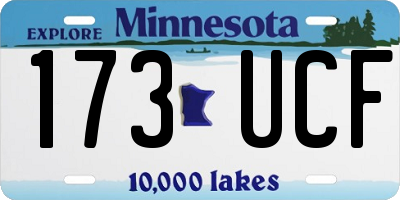 MN license plate 173UCF