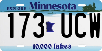 MN license plate 173UCW