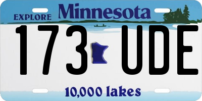 MN license plate 173UDE
