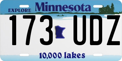 MN license plate 173UDZ