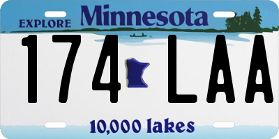 MN license plate 174LAA