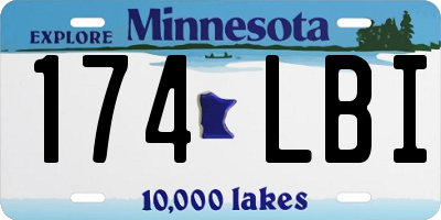 MN license plate 174LBI