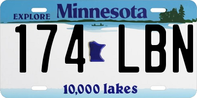 MN license plate 174LBN