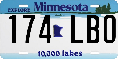 MN license plate 174LBO