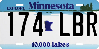 MN license plate 174LBR