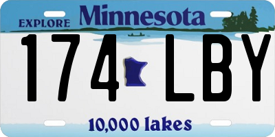 MN license plate 174LBY
