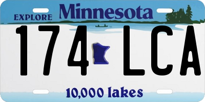 MN license plate 174LCA