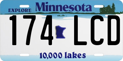MN license plate 174LCD