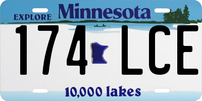 MN license plate 174LCE