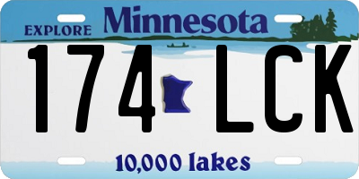 MN license plate 174LCK